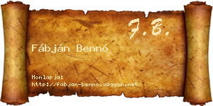 Fábján Bennó névjegykártya